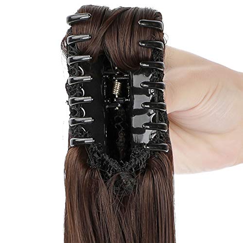 Clip-in Ponytail Hair Extension with Claw Clip - Natural Looking Hairpiece for Instant Volume & Length - Perfect for Parties, Weddings & Everyday Styling