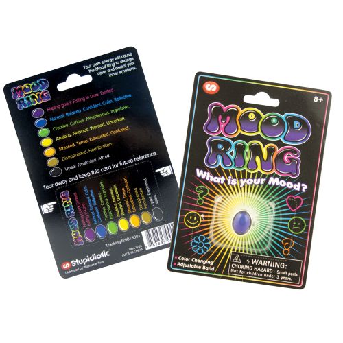 Chameleon Mood Rings Carded - Color Changing Emotion Indicator Jewelry for Kids & Adults | Perfect for Parties, Gifts & Stress Relief