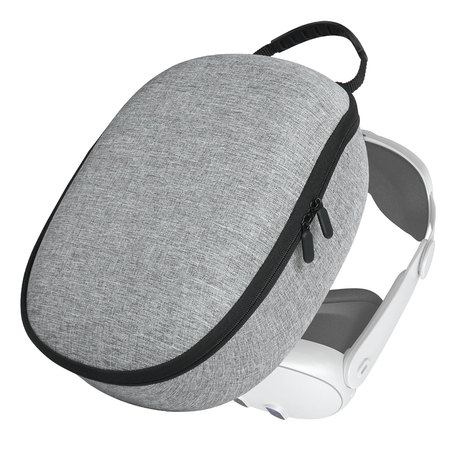 VZNEK Waterproof Hard Carrying Case for Oculus/Meta Quest 3 & Quest 3S - Protective Travel Storage for VR Headset with Elite Strap & Accessories | Fuzz-Free Interior | Home & Travel Use | Black & Grey Options