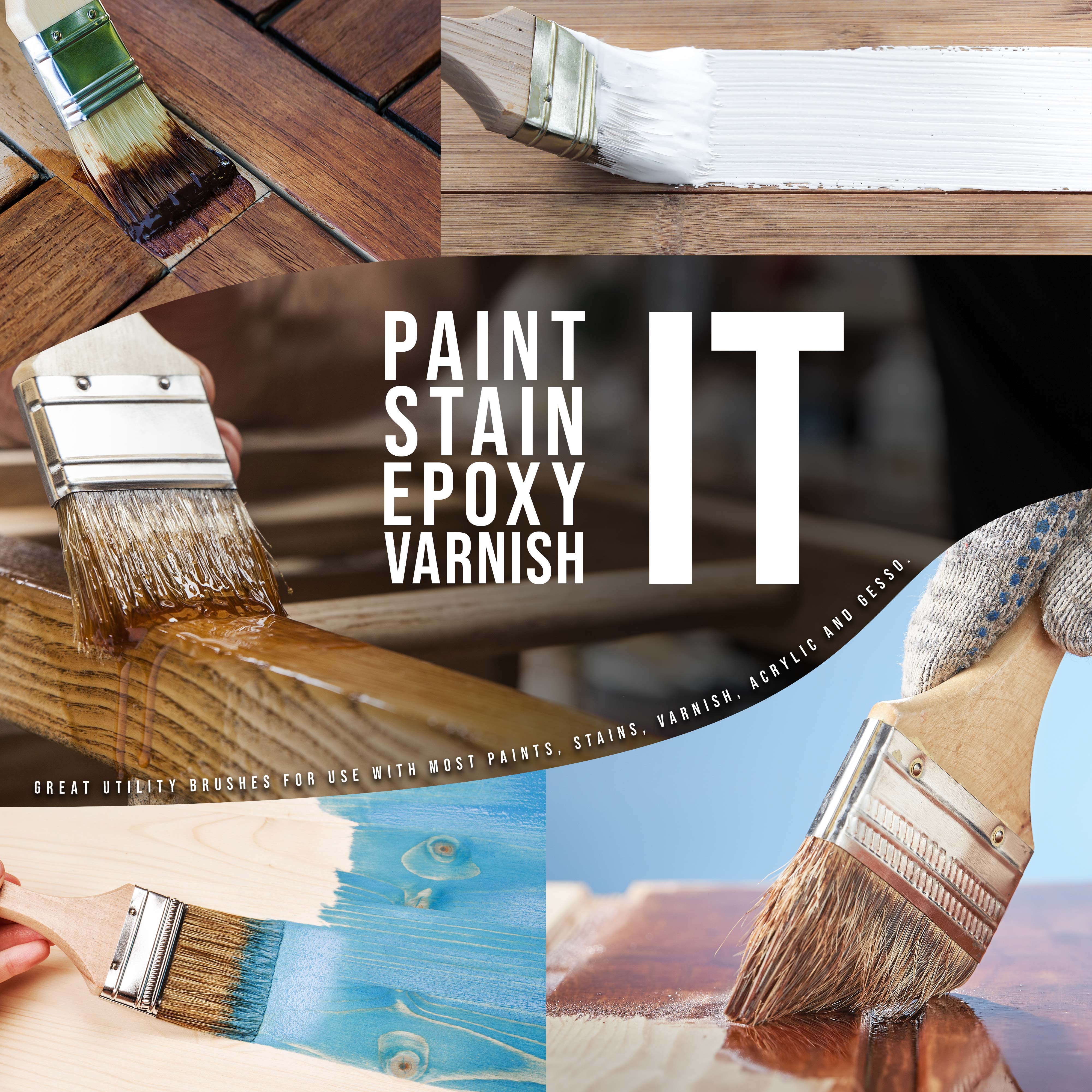 36 Pack 1/2 Inch Paint Brushes - Professional Chip Brushes for Paint, Stain, Varnish, Glue & Gesso - Ideal for DIY Projects, Home Decor, Crafts & Artwork