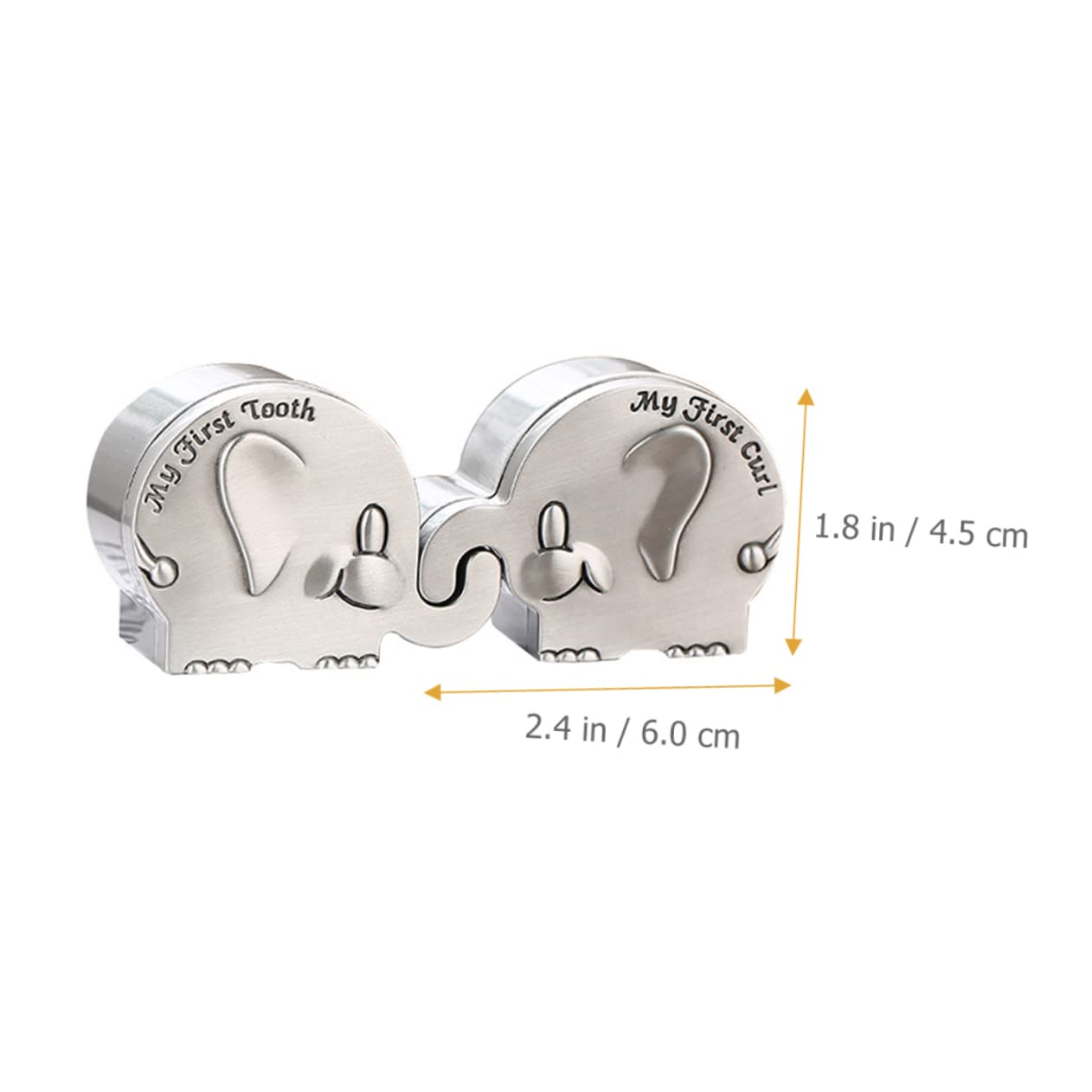 Amosfun 4 Pack Elephant Tooth Holder for Kids - Metal Silver Keepsake Box for Baby Teeth | Perfect for Tooth Fairy Gifts, Memory Storage & First Lost Tooth Celebration