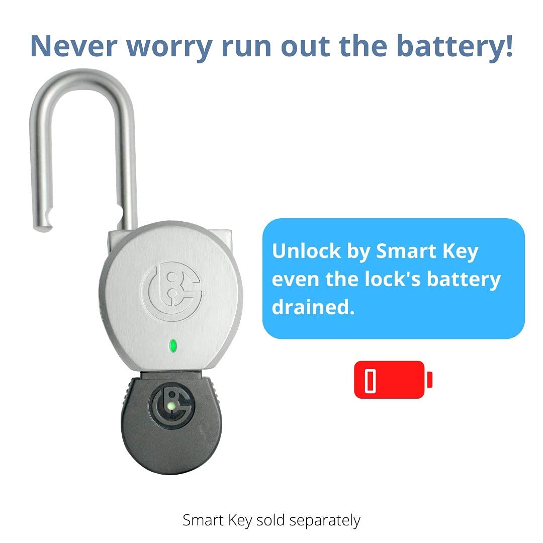 Brilliant Guard Heavy Duty Smart Portable Keyless Bluetooth Padlock - Secure Lockbox for Travel, Gym Lockers & Outdoor Equipment | Waterproof Digital Lock for Bikes, Gates & Storage Units