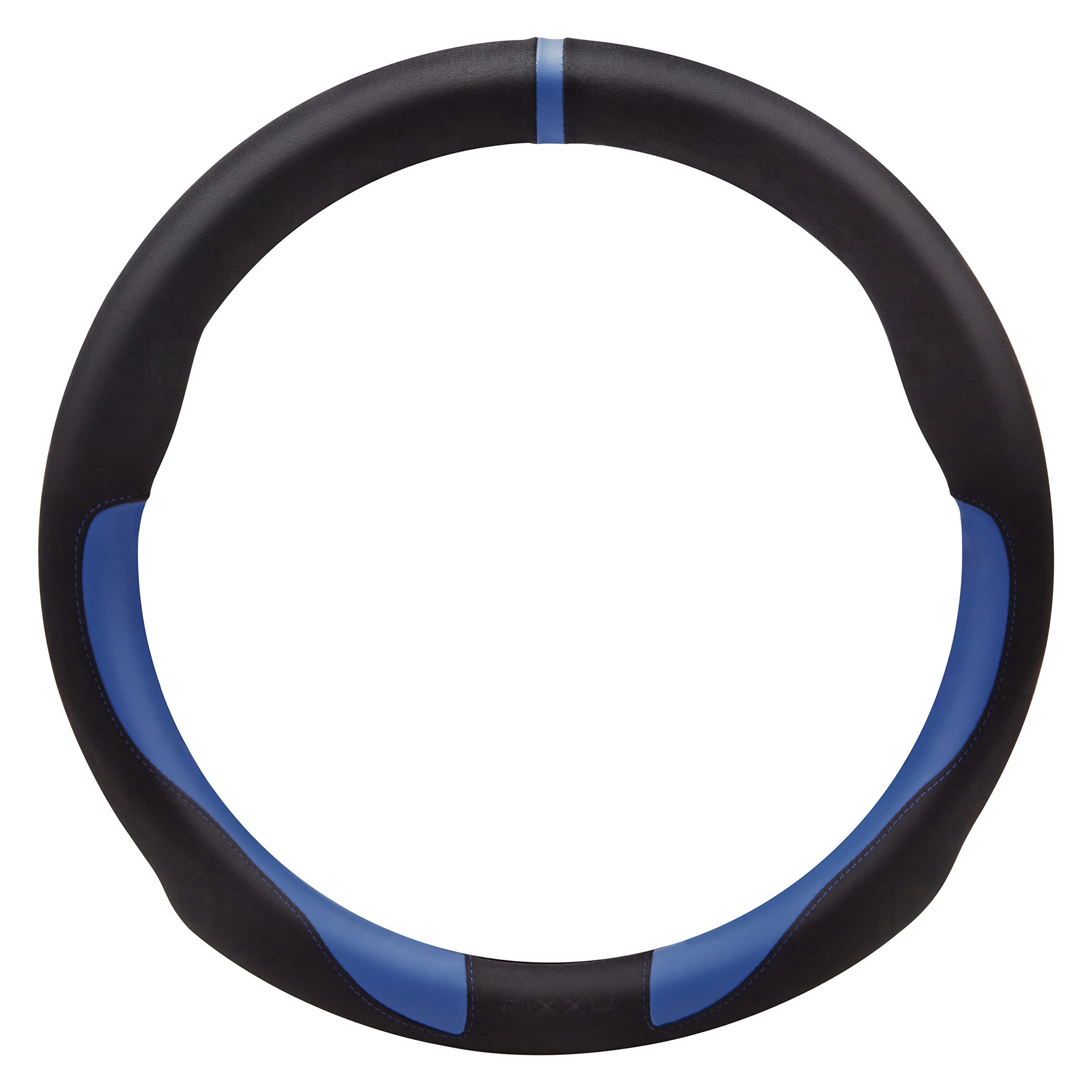 Rixxu SWC-BKBL-SIX SIX-SE Series Black & Blue Steering Wheel Cover - Universal Fit for Cars, Trucks & SUVs - Non-Slip Grip & Comfort Driving Accessory