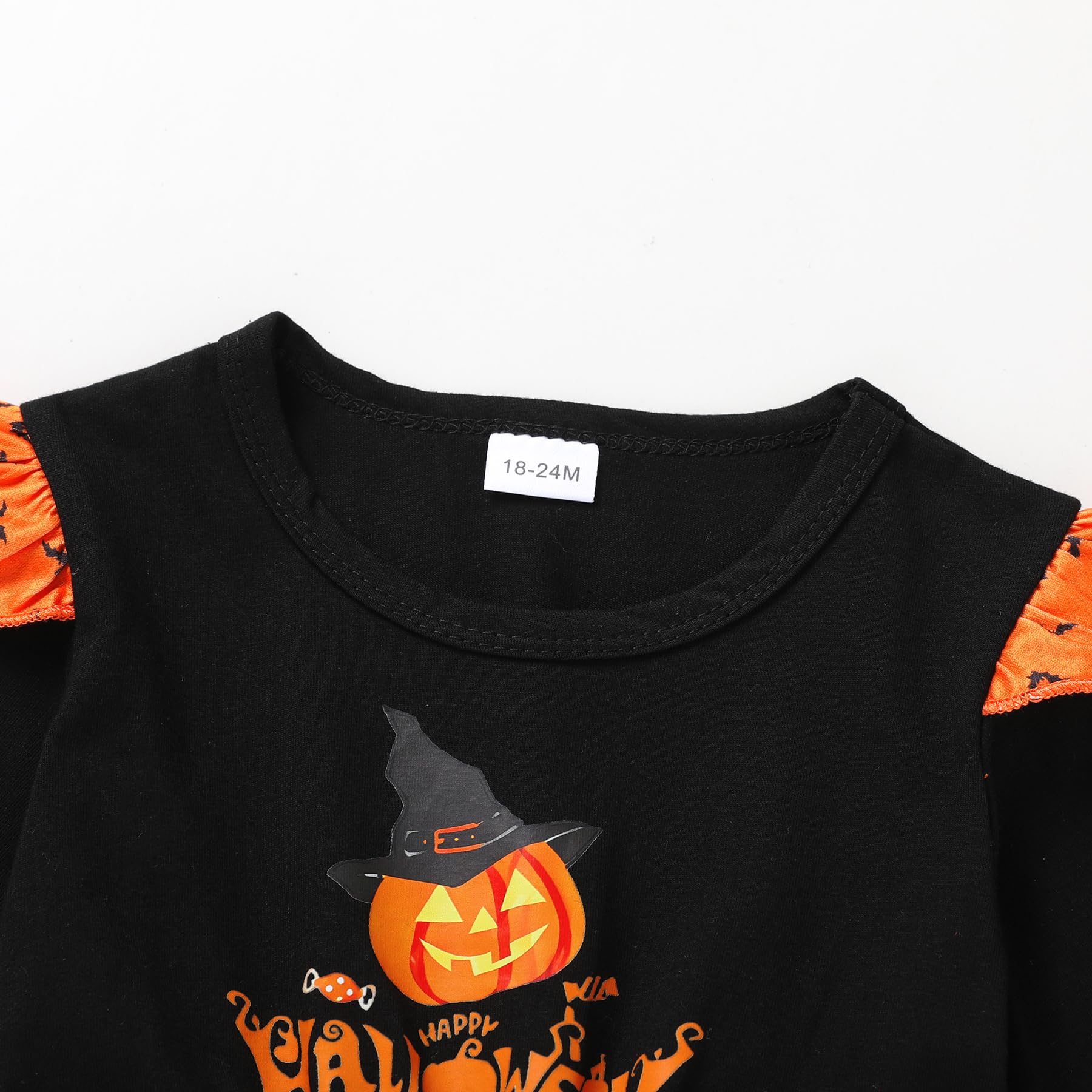 YOUNGER TREE Toddler Halloween Costume - Pumpkin Ghost Print Dress with Headband for Baby Girls | Long Sleeve Party Outfit for Trick or Treat & Photo Shoots