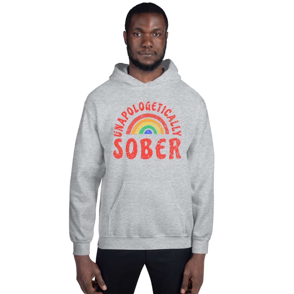 Unapologetically Sober Rainbow Pride Unisex Hoodie - LGBTQ+ Ally Apparel for Sober Celebrations & Pride Events