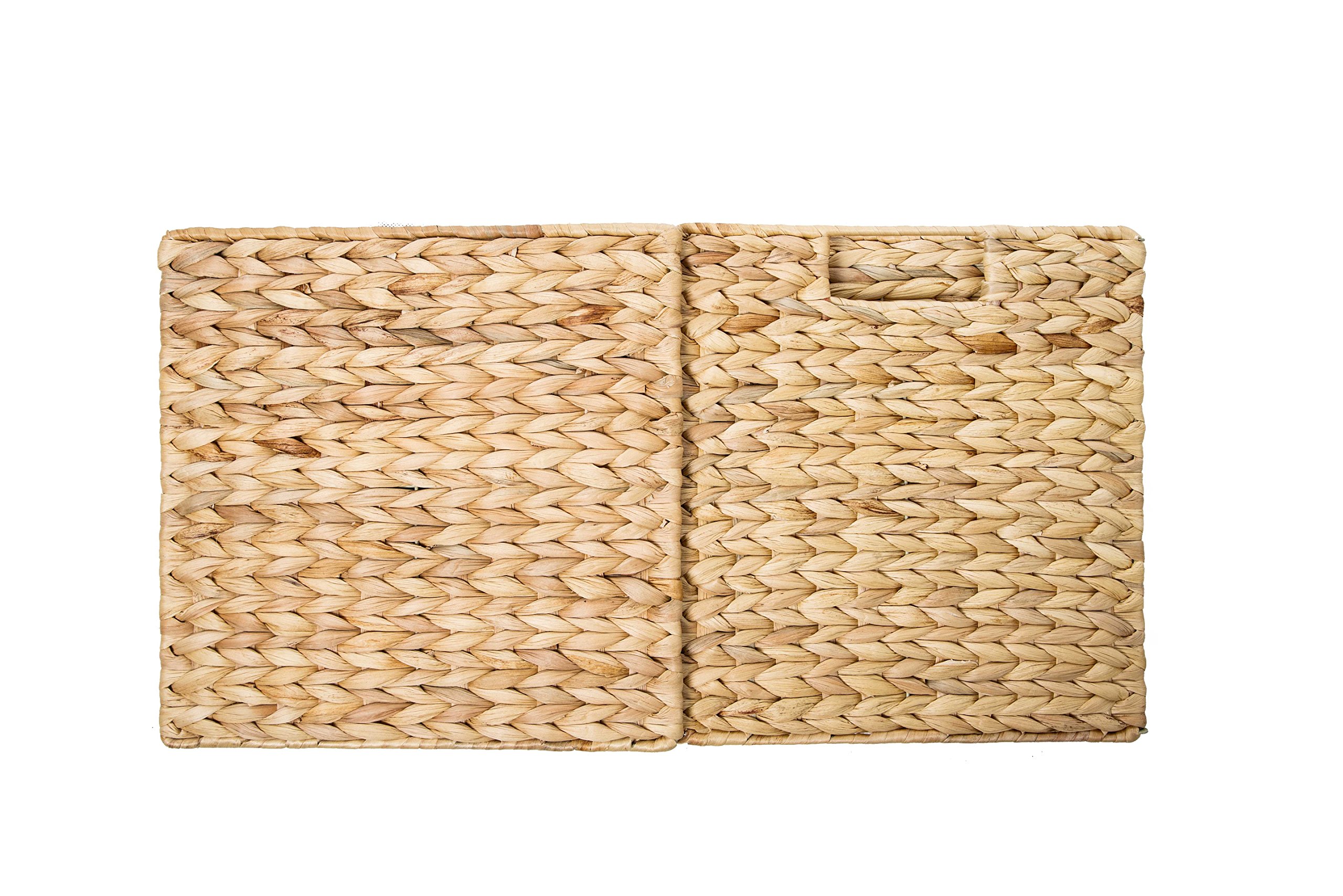 Trademark Innovations 12 Inch Foldable Hyacinth Storage Basket with Sturdy Iron Wire Frame - Perfect for Home Organization, Closet Storage, and Laundry Room Decor