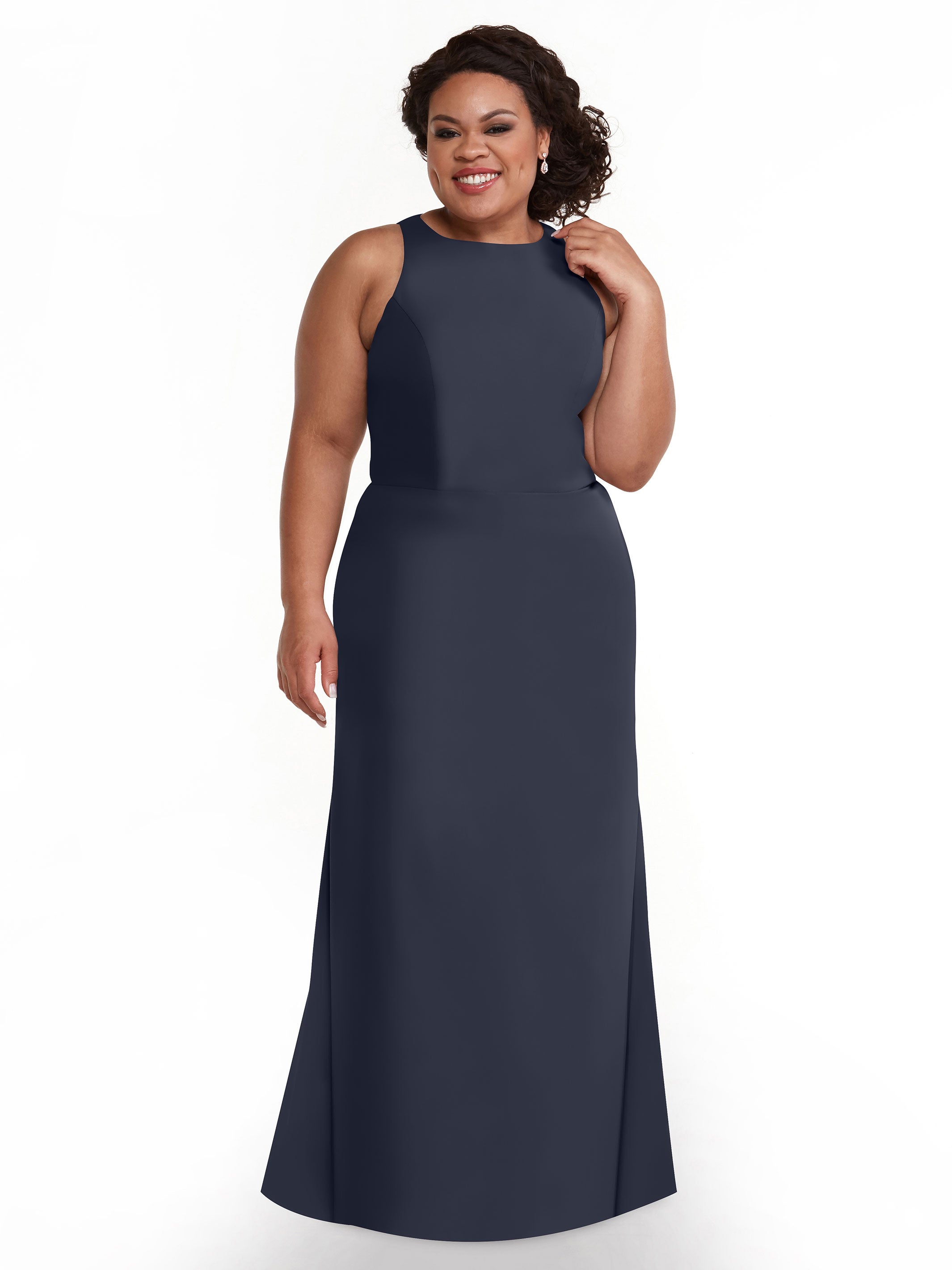 Elegant 80175 Chiffon A-Line Bridesmaid Dress with Plunging Halter Neckline - Perfect for Weddings, Formal Events & Special Occasions