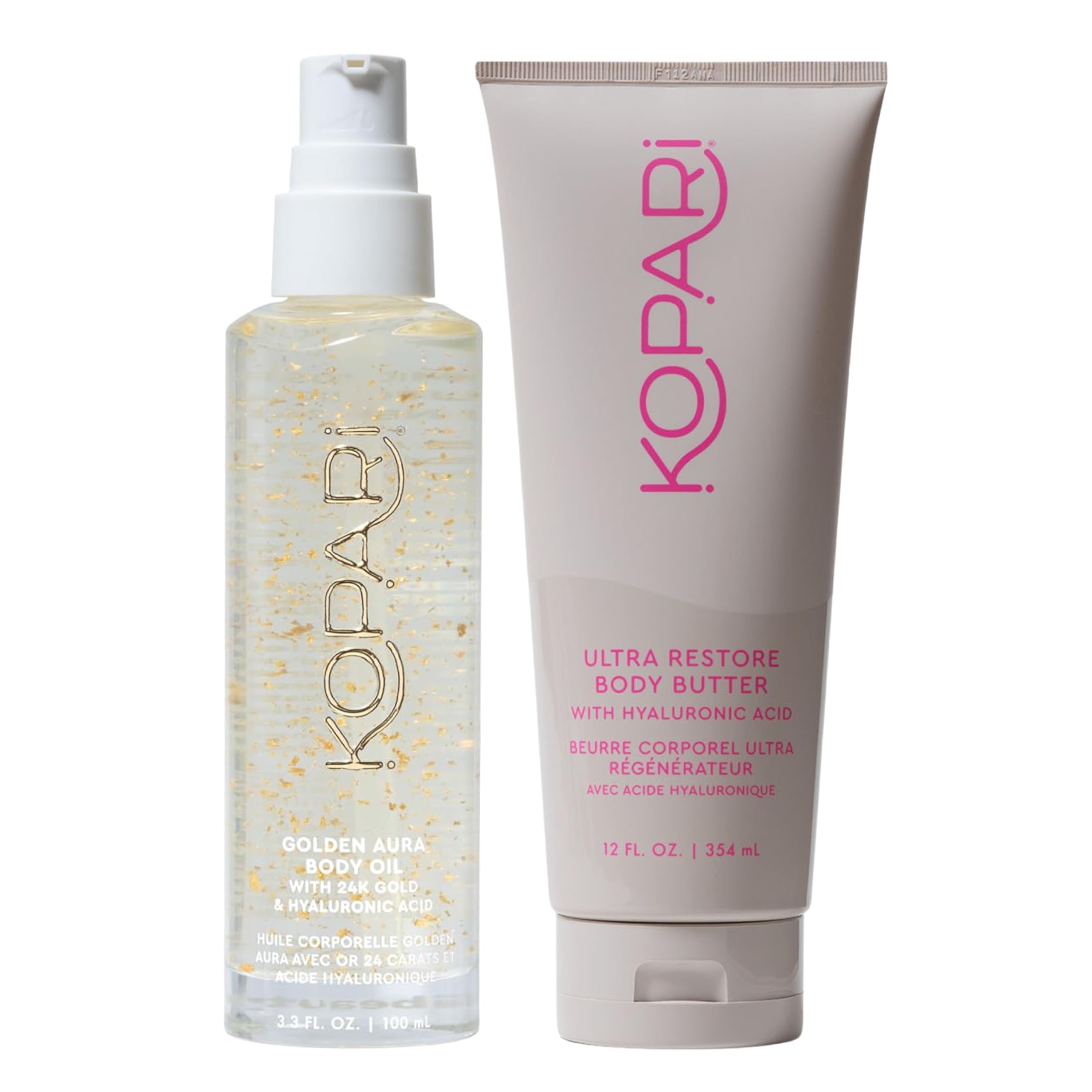 Kopari Jumbo Body Butter & Golden Aura Body Oil Set - Ultra Hydrating Coconut Skincare Duo for Dry Skin - Perfect for Spa Day & Self Care Routine