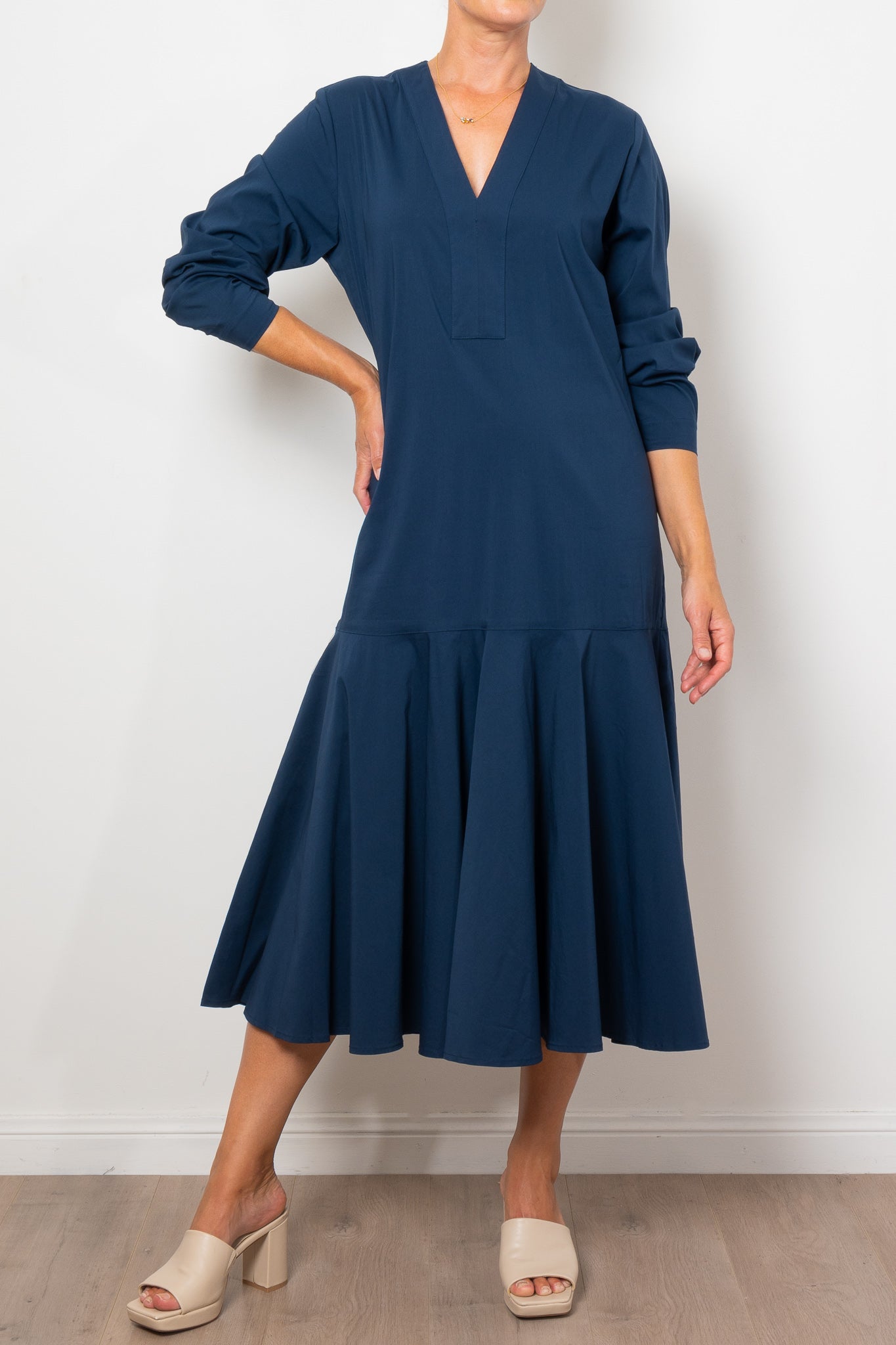 Mela Purdie Bell Sleeve Dress - Elegant Floral Print Microfiber Midi Dress for Women | Perfect for Parties, Weddings & Date Nights
