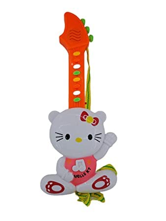 JNiL Mini Musical Guitar Toy for Kids - Interactive Learning Instrument with Sound Effects & 3D LED Lights - Perfect Birthday Gift for Boys & Girls (Orange) - Great for Pretend Play, Music Education & Early Childhood Development