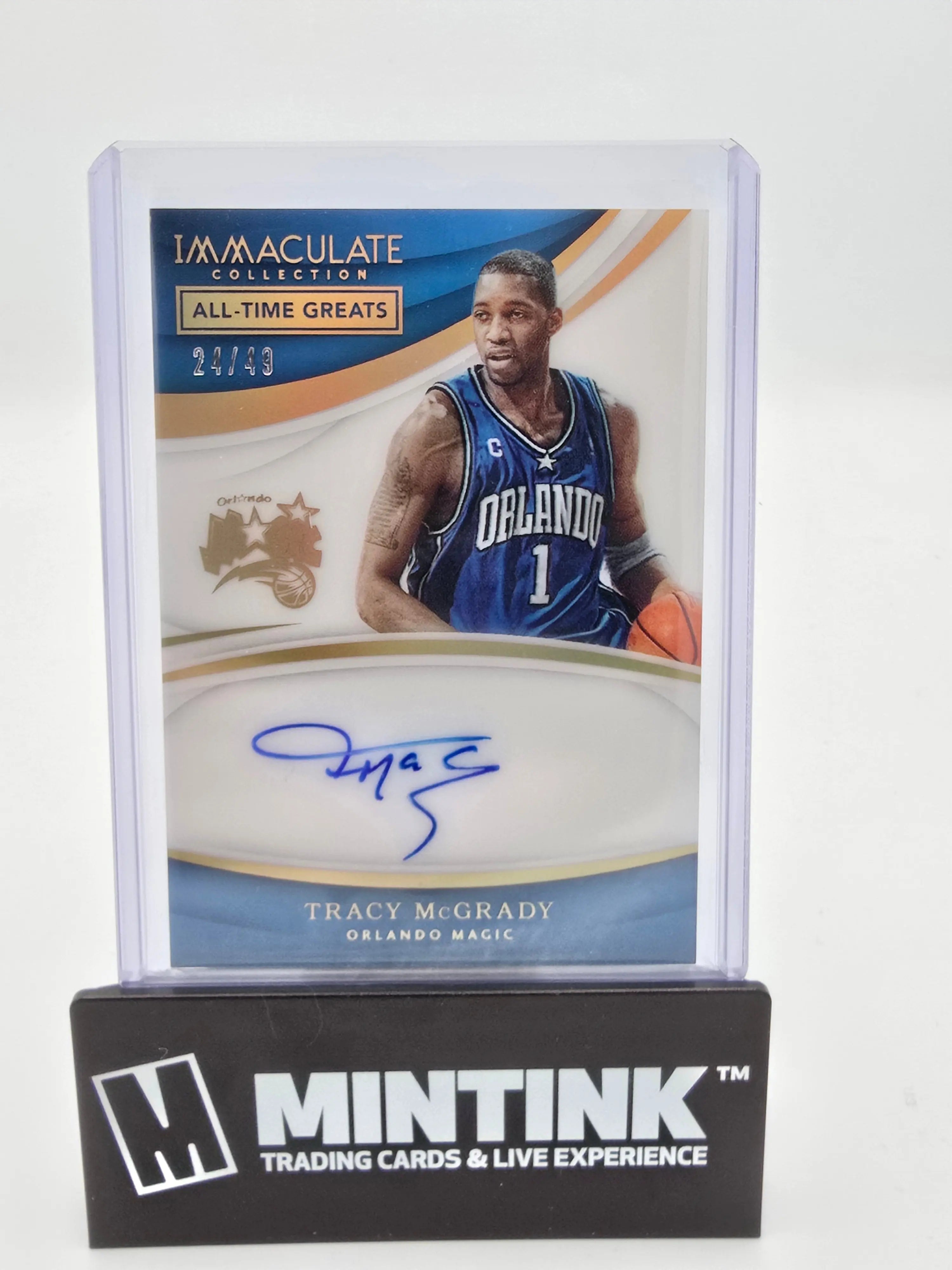 2017-18 Panini Immaculate Basketball Tracy McGrady All-Time Greats Autographed Card 24/49 - NBA Collectible Memorabilia for Fans & Investors
