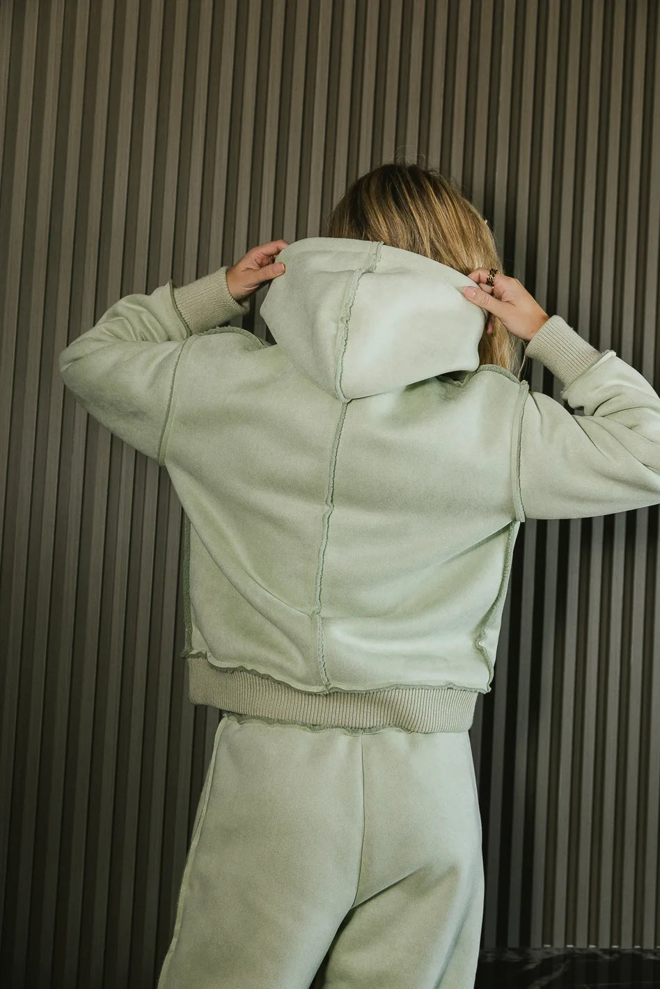 Mattie Faux Shearling Hoodie in Sage Green - Cozy Winter Jacket for Women | Perfect for Casual Outings & Cold Weather Fashion | FINAL SALE