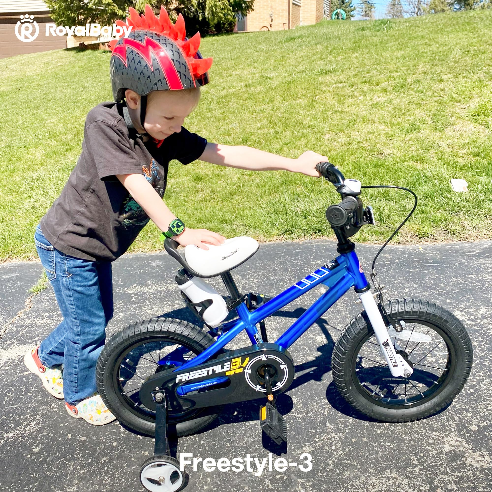 RoyalBaby Kids Bike - 12-18 Inch Freestyle Training Bicycle with Easy Balance to Pedal Transition for Toddlers & Big Kids | Perfect for Learning to Ride, Backyard Fun & Neighborhood Adventures
