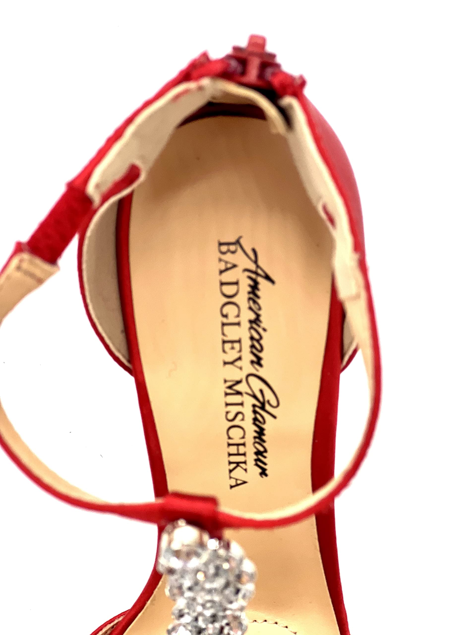 Women's Red Pumps Shoes - Elegant Jewel Embellished T-Strap Pointed Toe High Heels for Women | Perfect for Office, Party & Special Occasions