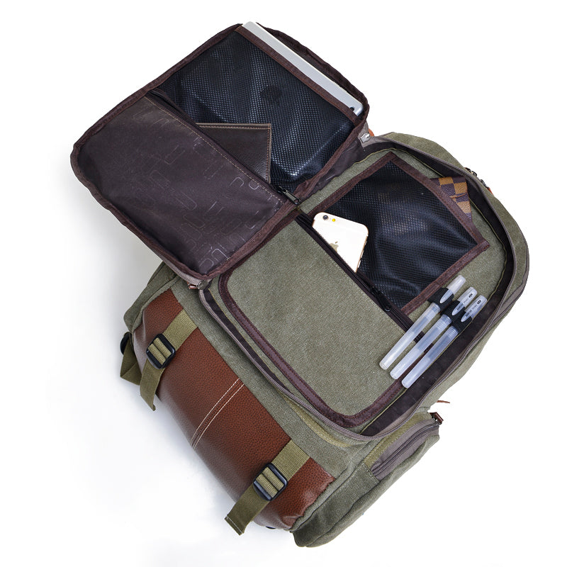 Durable Canvas Laptop Backpack for 16 Inch Laptops - Waterproof Travel Backpack with USB Charging Port | Perfect for College, Business Trips & Commuting