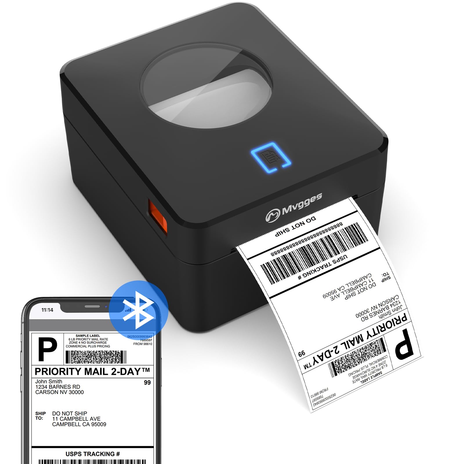 4x6 Bluetooth Thermal Shipping Label Printer for Small Business - Compatible with Windows, Mac, iOS, iPhone & Android - Perfect for Amazon, eBay, Shopify, Etsy, USPS & UPS - Ideal for Home Offices, Warehouses & E-commerce Shipping