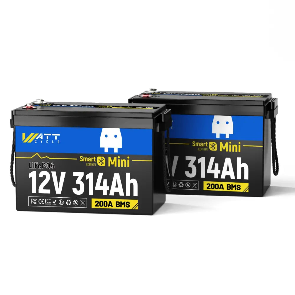 12V 280Ah Mini LiFePO4 Battery with Bluetooth - High Capacity Lithium Iron Phosphate Battery for Solar, RV, Marine & Off-Grid Power - Perfect for Camping, Emergency Backup & Outdoor Adventures