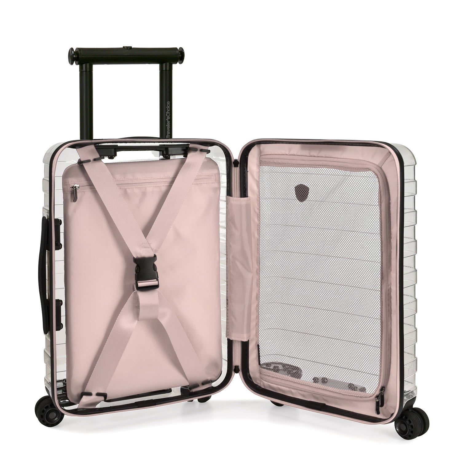 Millennial II Clear Transparent Carry On Luggage - Lightweight Durable Suitcase for Travel, Business Trips & Weekend Getaways