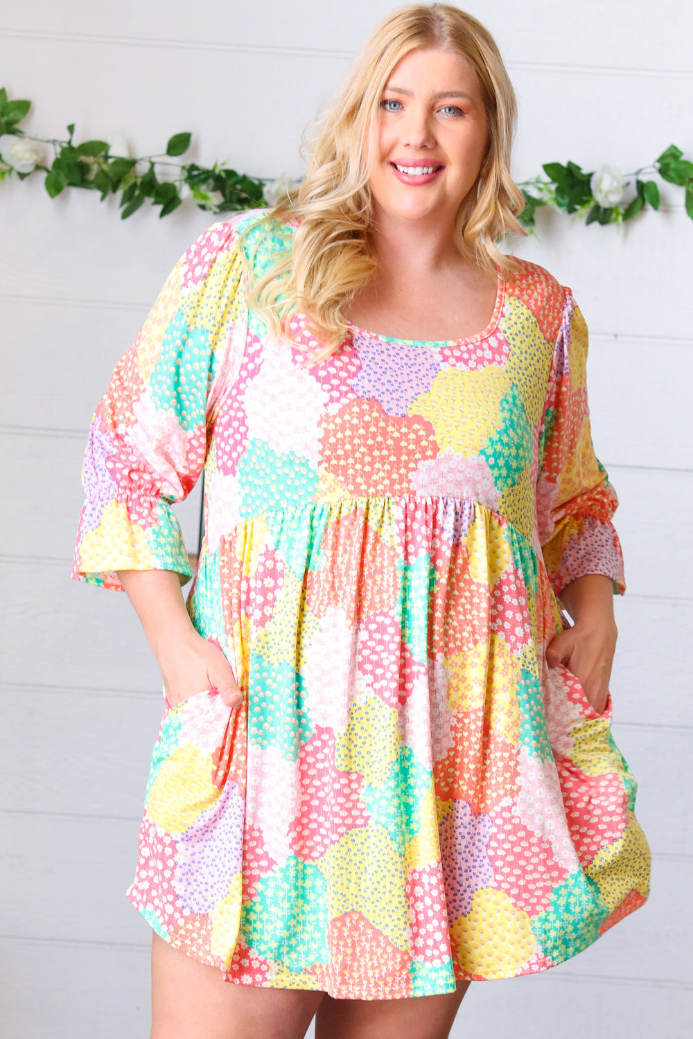 Stylish Multicolor Floral Patchwork Fit and Flare Dress for Women | Summer Boho Chic Outfit | Perfect for Beach Vacations, Date Nights & Garden Parties