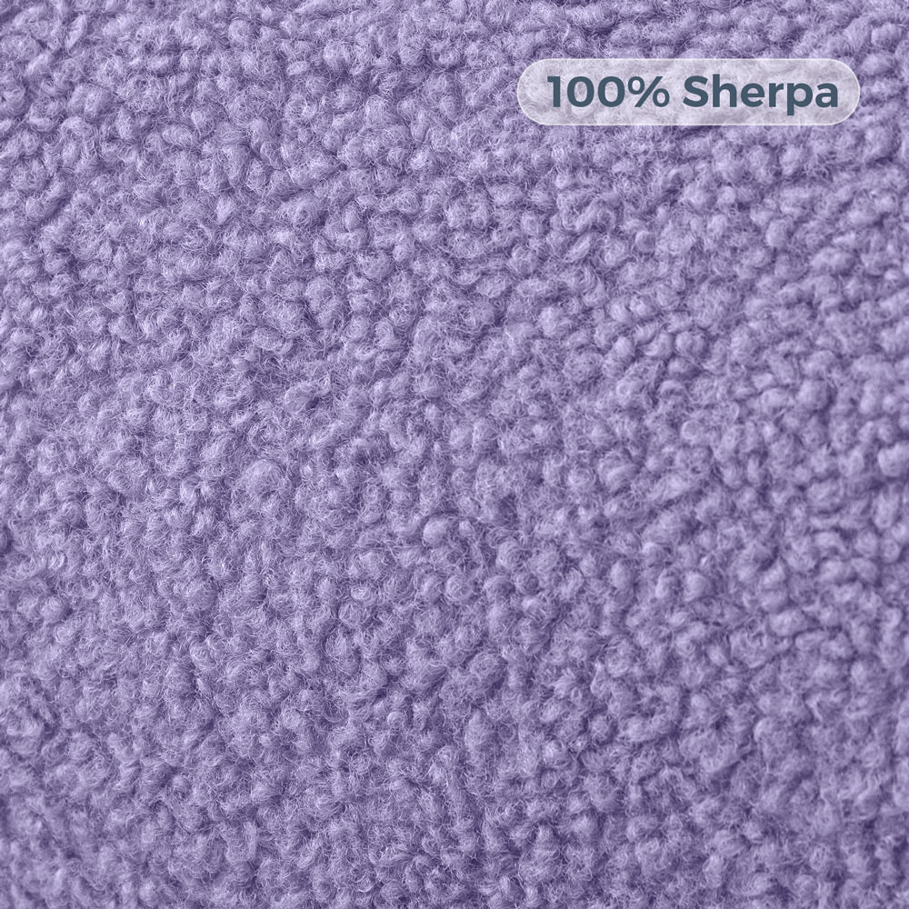 MAXYOYO Kids Bean Bag Chair - Soft Sherpa Bean Bag Couch with Decorative Edges for Children's Room | Comfortable Seating for Playroom, Bedroom & Reading Nook (Purple)