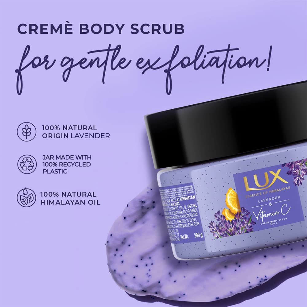 Lux Lavender & Vitamin C Body Scrub - 300g Exfoliating Skincare for Smooth, Glowing Skin | Perfect for Dry Skin & Spa Day Self-Care