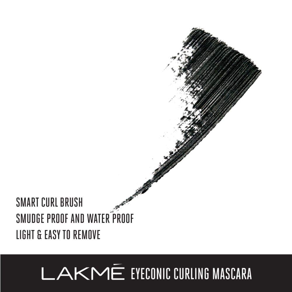 Elle 18 Eye Drama Kajal & Lakme Eyeconic Lash Curling Mascara Set - Bold Black Eyeliner (0.35g) & Volumizing Mascara (9ml) | Smudge-Proof & Long-Lasting for Dramatic Eye Makeup | Perfect for Party, Wedding & Evening Looks
