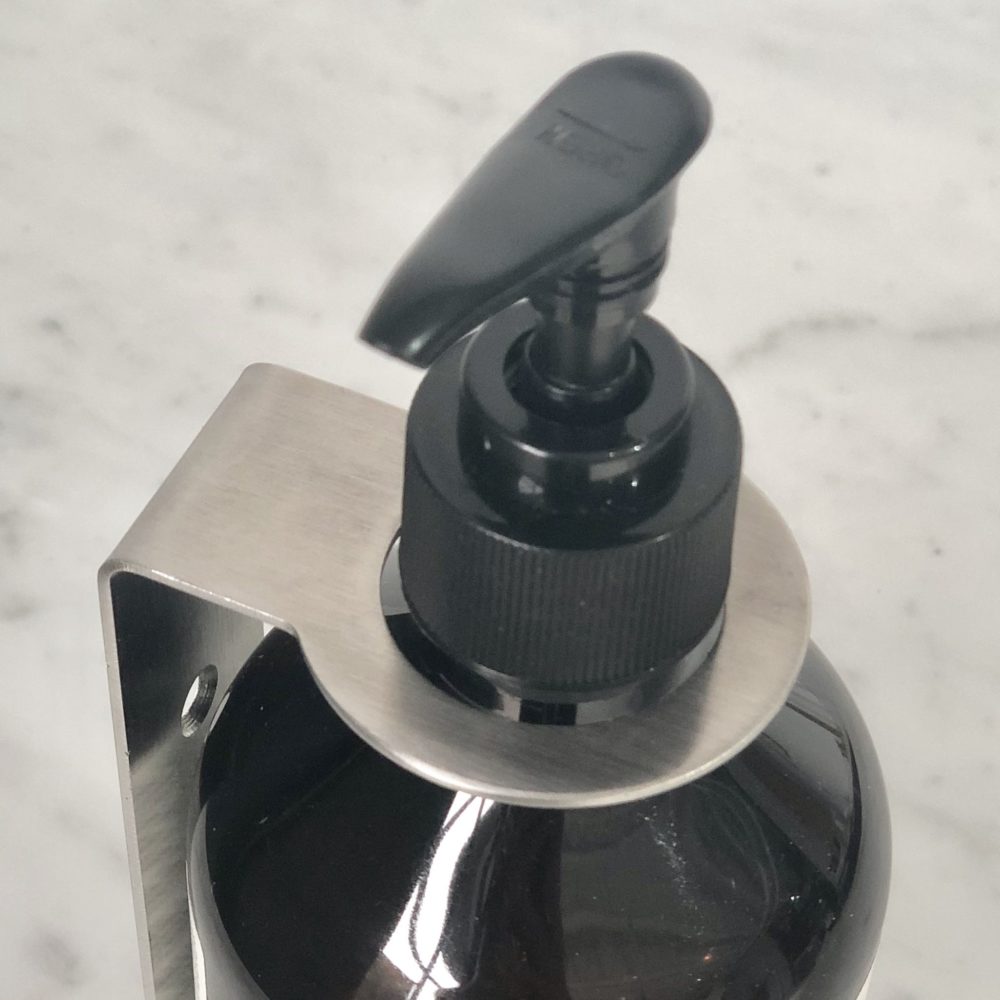 Brushed Steel Single Soap Dispenser Holder - Wall Mounted Bathroom Organizer for Kitchen, Sink, Countertop | Modern Home Decor Accessory