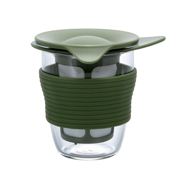 Hario Handy Tea Maker - Premium Glass Cold Brew Iced Tea Infuser with Lid & Strainer - Perfect for Home, Office, or Travel Use