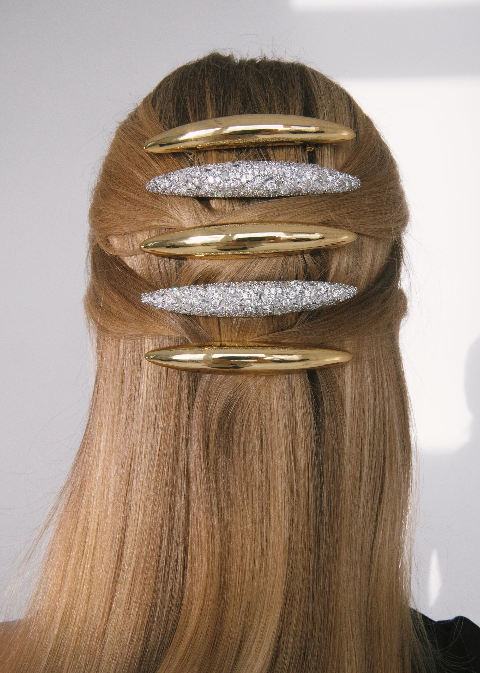 Maxine Barrette Gold Hair Clips - Elegant & Shiny Hair Accessories for Women & Girls - Perfect for Weddings, Parties & Everyday Styling