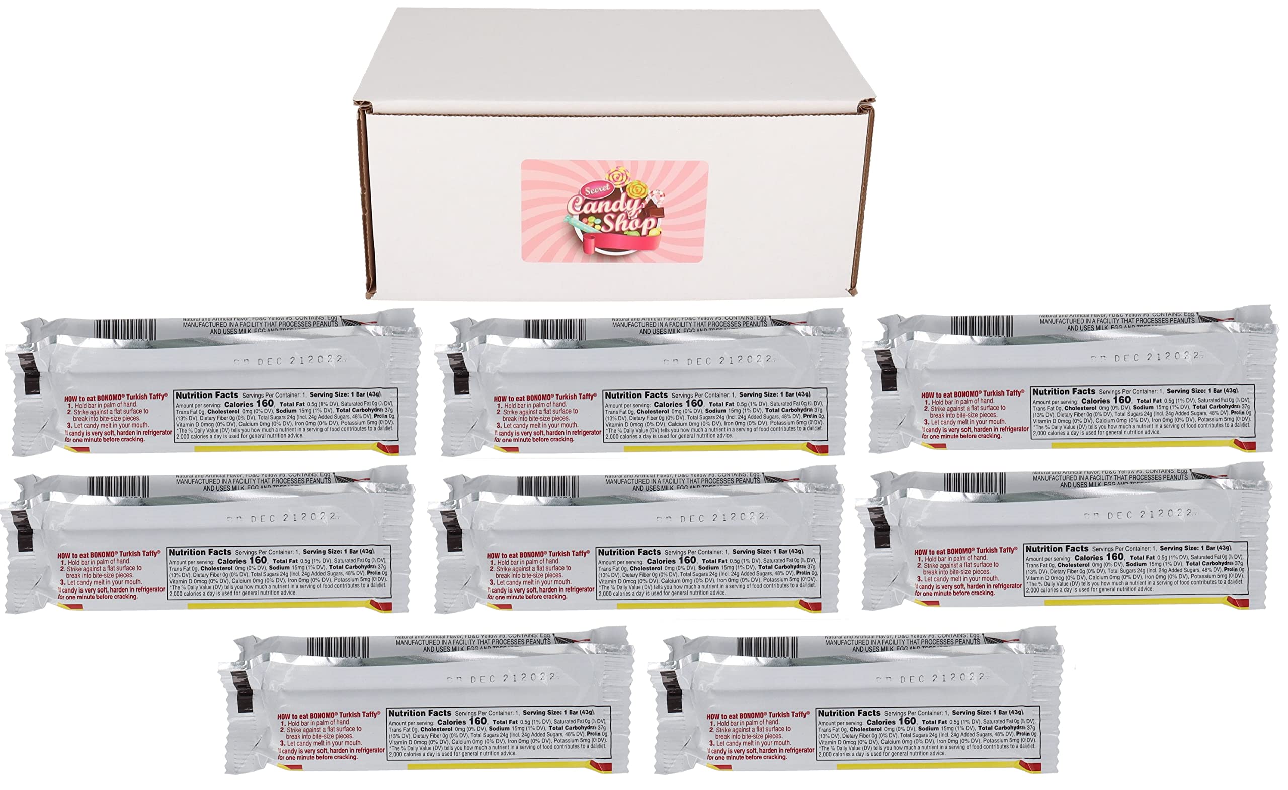Bonomo Turkish Taffy Candy - Banana Flavor (Pack of 8) | Chewy, Stretchy Classic Candy | Perfect for Parties, Gifts & Nostalgic Treats