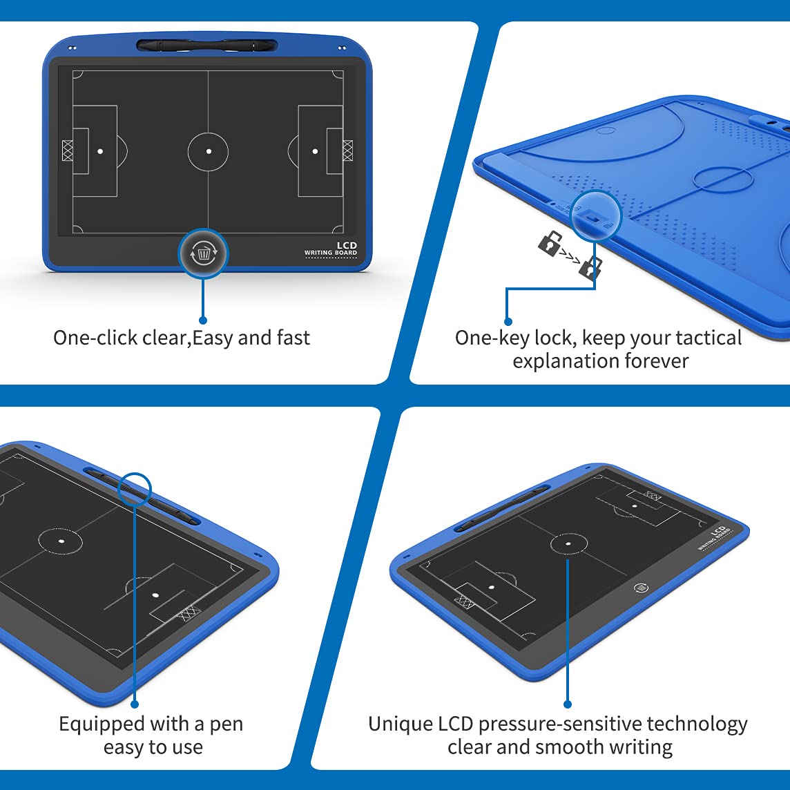 VNVDFLM Electronic LCD Basketball & Soccer Coaching Board - Digital Tactical Training Board for Coaches - Basketball & Football Coaching Equipment Accessories - Perfect Coach Gift for Game Strategies & Team Planning