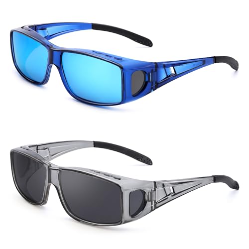 D (2 Pack) Blue | Blue Mirrored +Grey