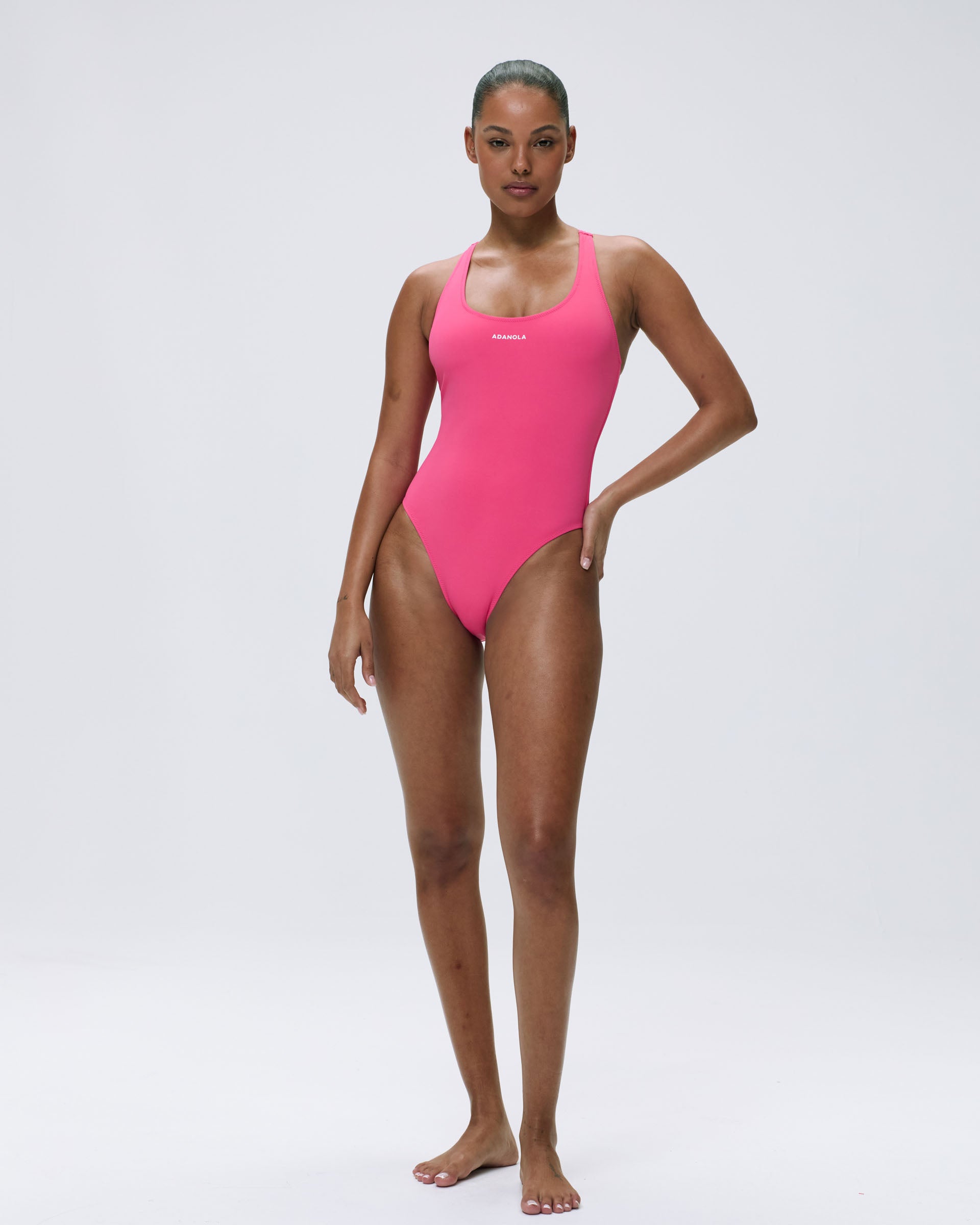 Women's Hot Pink Racerback Swimsuit - Sexy One Piece Bathing Suit for Beach, Pool & Summer Vacations