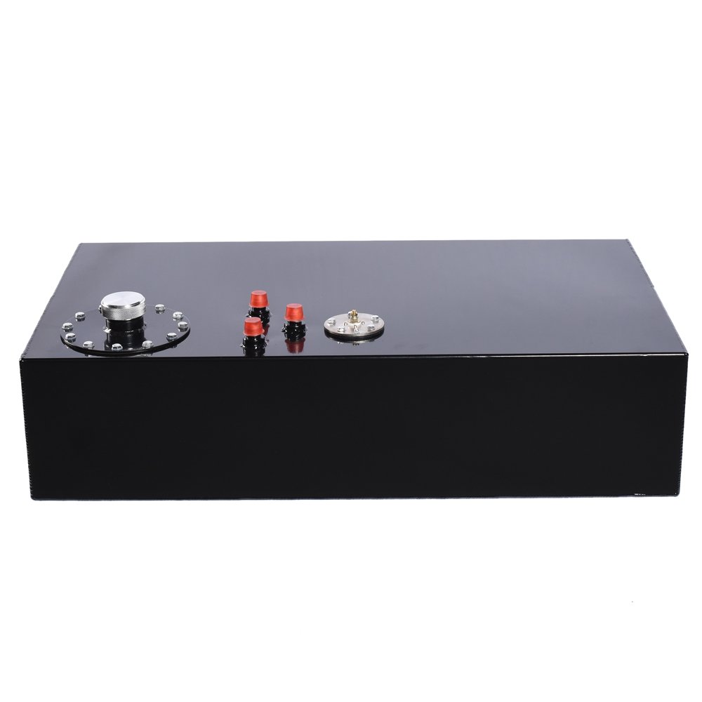 MOTORHOT 17 Gallon 65L Aluminum Fuel Cell Gas Tank - Universal Polished Racing & Street Drifting Fuel Tank with Level Sensor & Quick Release Cap (Black) - Perfect for Drag Racing, Off-Road, and Performance Car Upgrades