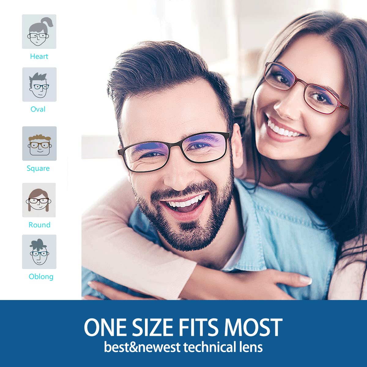 Blue Light Blocking Glasses for Men & Women - Anti Glare UV Protection for Computer Use