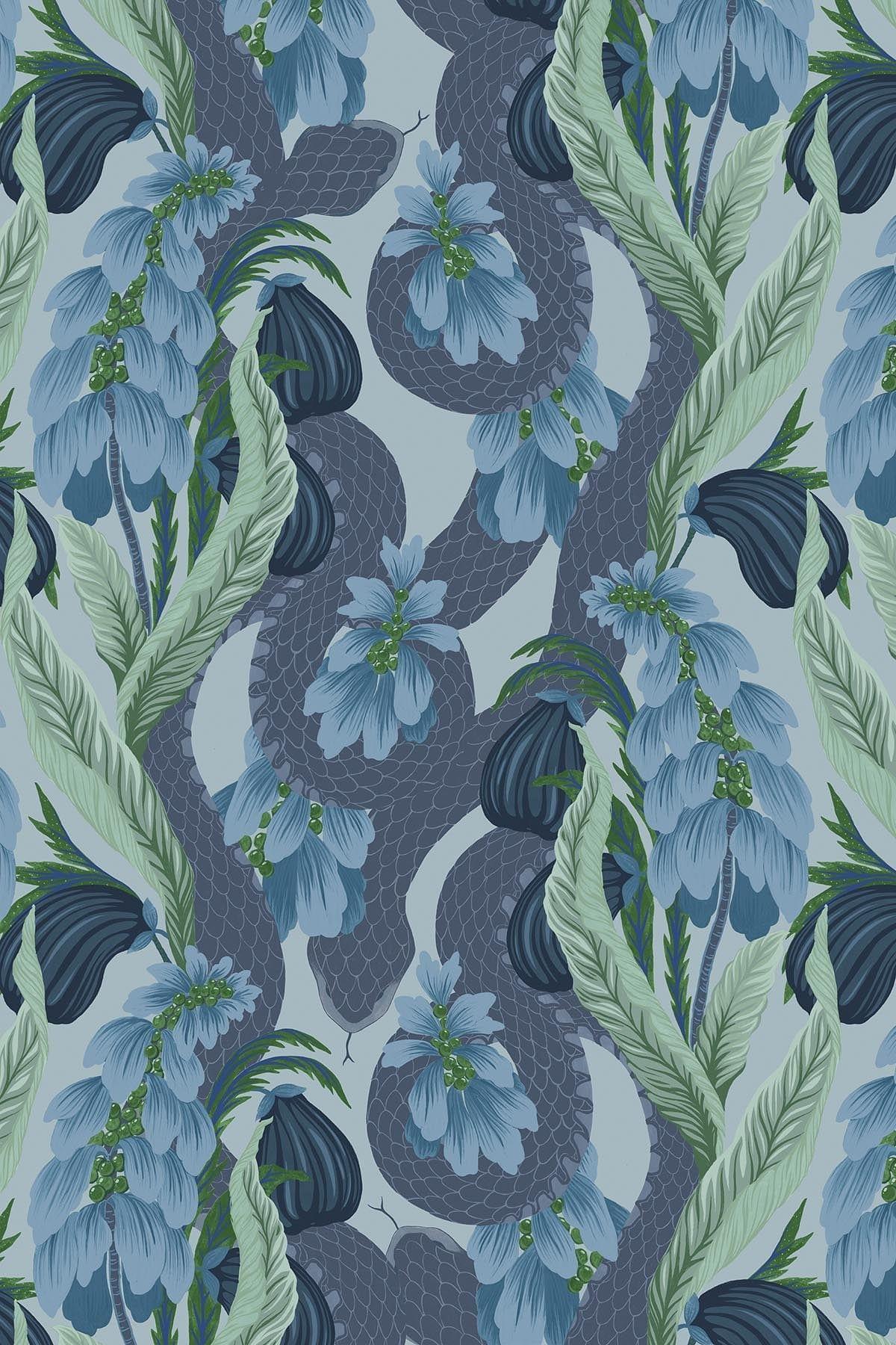 Snake Meadow Light Blue - Premium Quality for Home Decor, Fashion & Outdoor Adventures | Perfect for Dresses, Scarves & Accessories