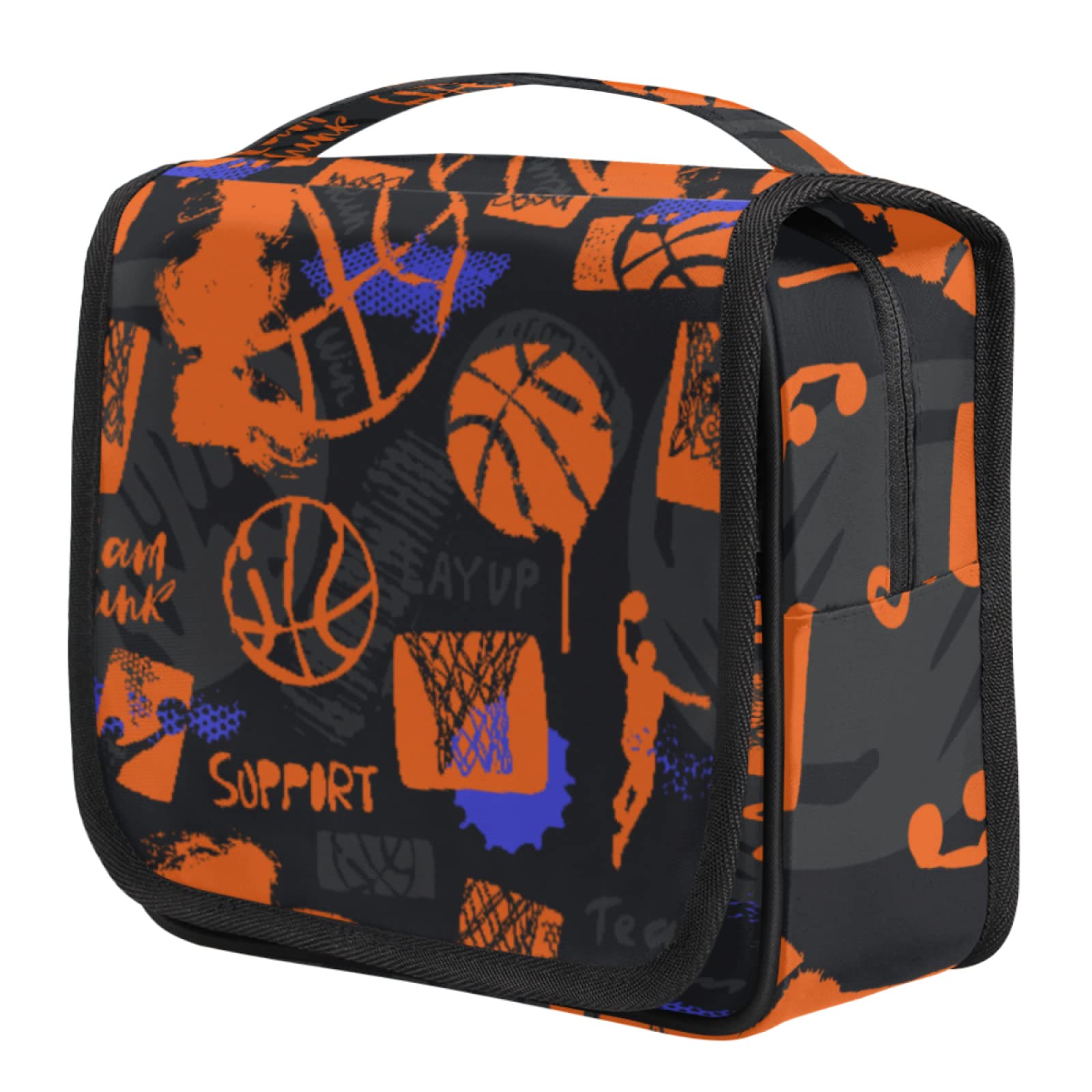 Portable Basketball Hoop Toiletry Bag for Travel - Cosmetic Organizer for Men & Women - Gym, Camping, Shower Essentials
