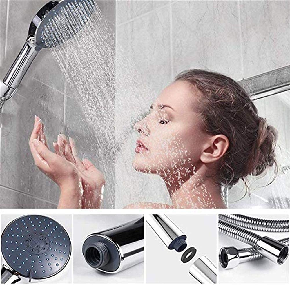 High Pressure Handheld Shower Head with 5 Spray Modes - Chrome Finish Bathroom Showerhead for Relaxing Massage & Water Saving - Perfect for Spa-Like Experience at Home