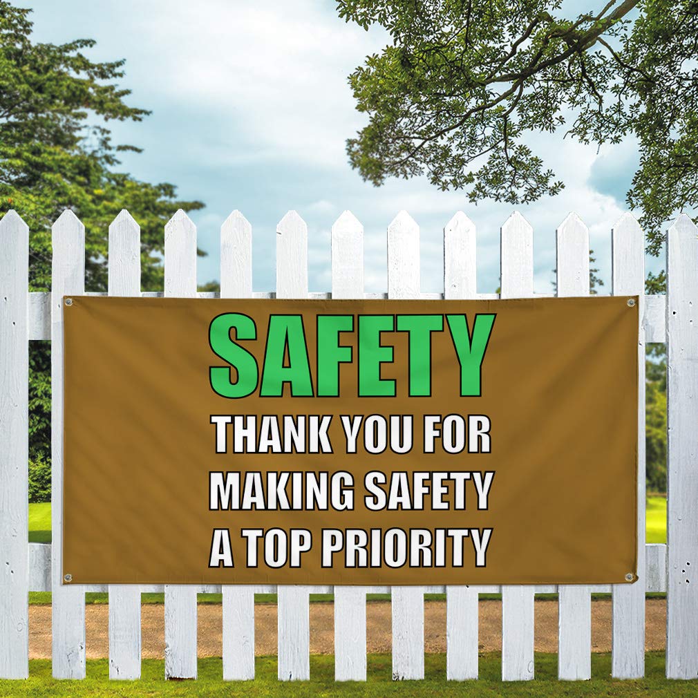 Vinyl Banner - Multiple Sizes (60x144 Inches) | Weatherproof, Industrial Strength with 10 Grommets | Perfect for Outdoor Safety Signs, Yard Decor & Business Advertising | Ideal for Construction Sites, Parking Lots & Events