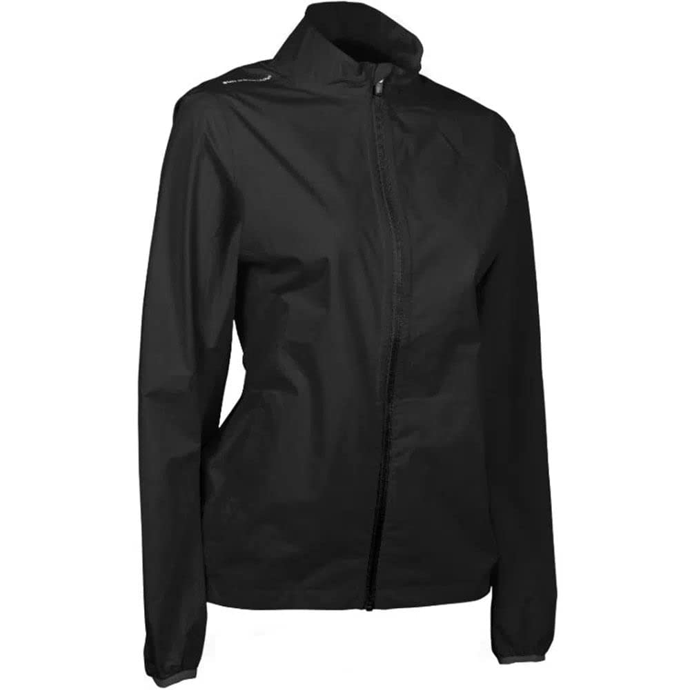 Sun Mountain Women's Monsoon Waterproof Golf Rain Jacket - Lightweight Windproof Outerwear with Adjustable Hood (Black, 2XL) - Perfect for Rainy Golf Days & Outdoor Activities