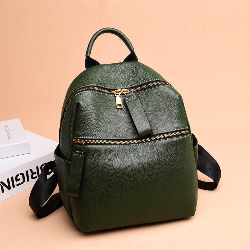 Premium Genuine Leather Backpack for Women & Men - Stylish Small Travel Backpack for Work, School & Daily Use