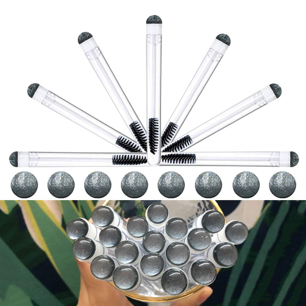 20 Pack Disposable Mascara Brushes - Eyelash Extension Wands with Tubes - Sanitary Lash Spoolies for Professional Makeup & DIY Lash Extensions - Perfect for Salons, Home Use & Travel (Sky Black)