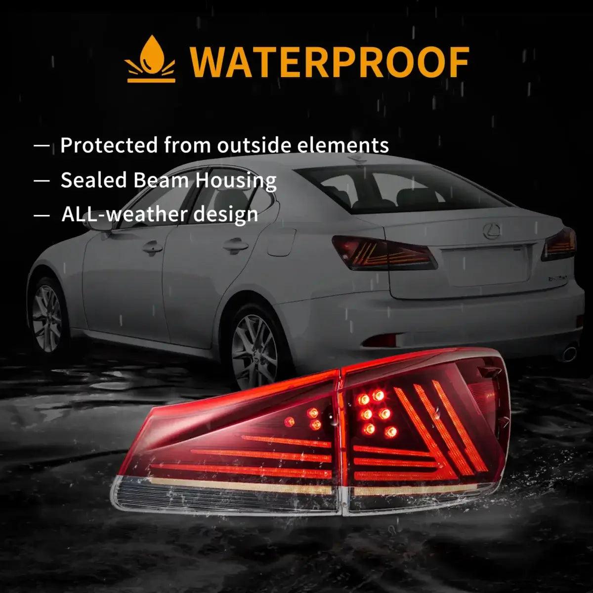 Upgraded LED Tail Lights Assembly for 2006-2013 Lexus IS 2nd Gen (XE20) - High Visibility & Modern Style - Perfect for Night Driving & Car Customization