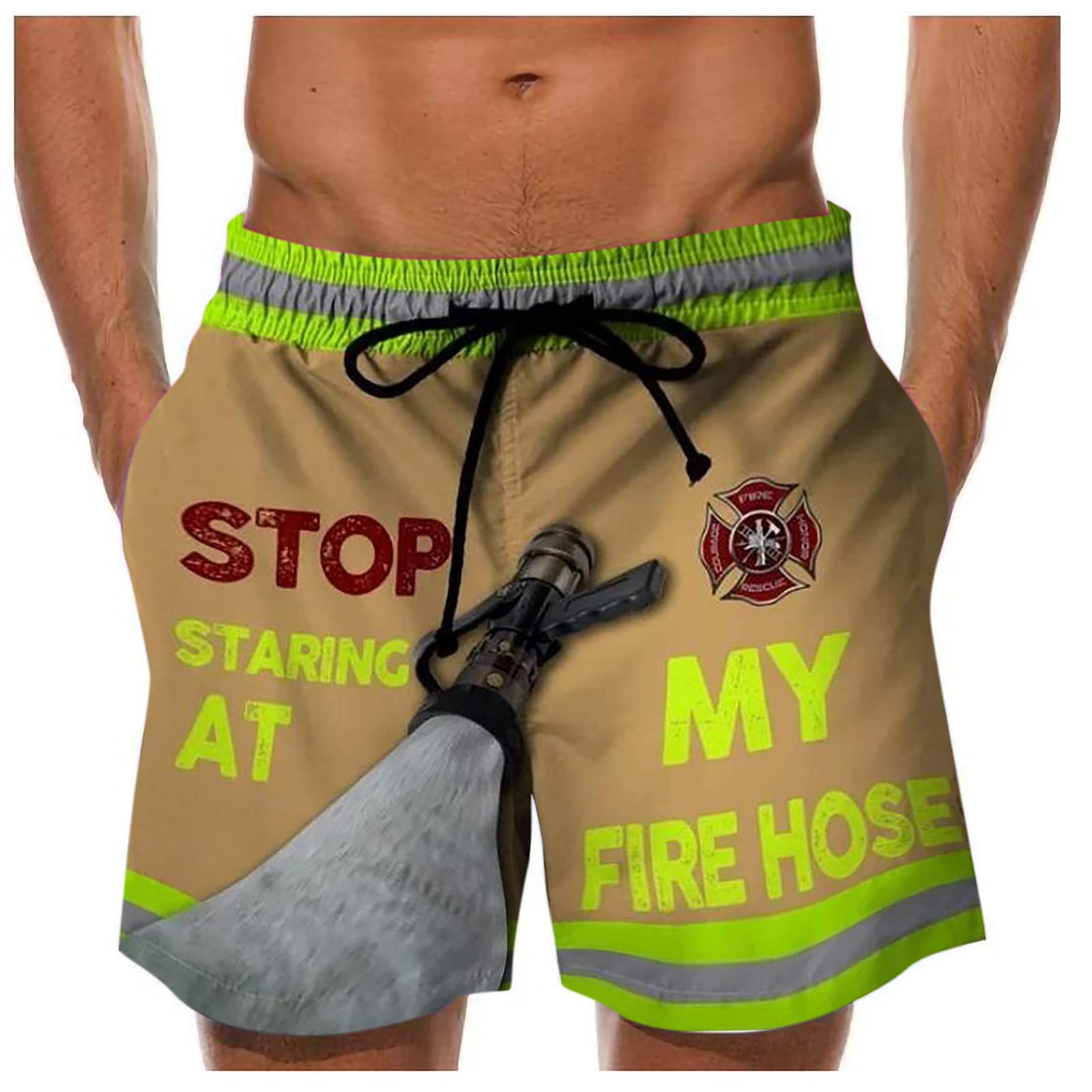 Men's Athletic Shorts with Drawstring - Funny Beer Festival Print Swim Trunks for Beach, Pool & Casual Wear | Quick-Dry Cargo Shorts with Pockets | Comfortable Big & Tall Swim Shorts for Summer Outdoor Activities