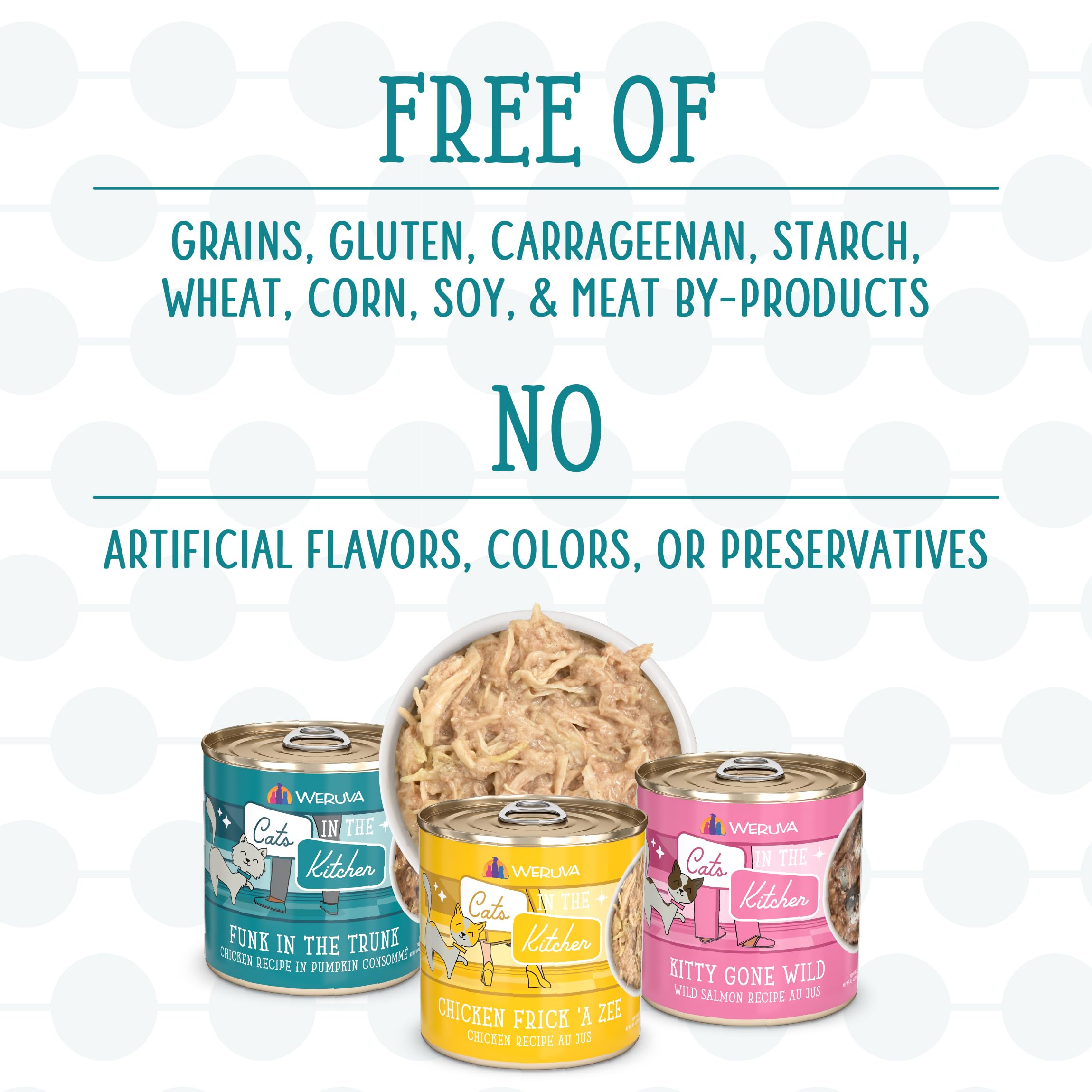 Weruva Cats in The Kitchen Wet Cat Food Variety Pack - Grain-Free, Natural Ingredients, 10oz Cans (Pack of 12) - Perfect for Picky Eaters & Indoor Cats