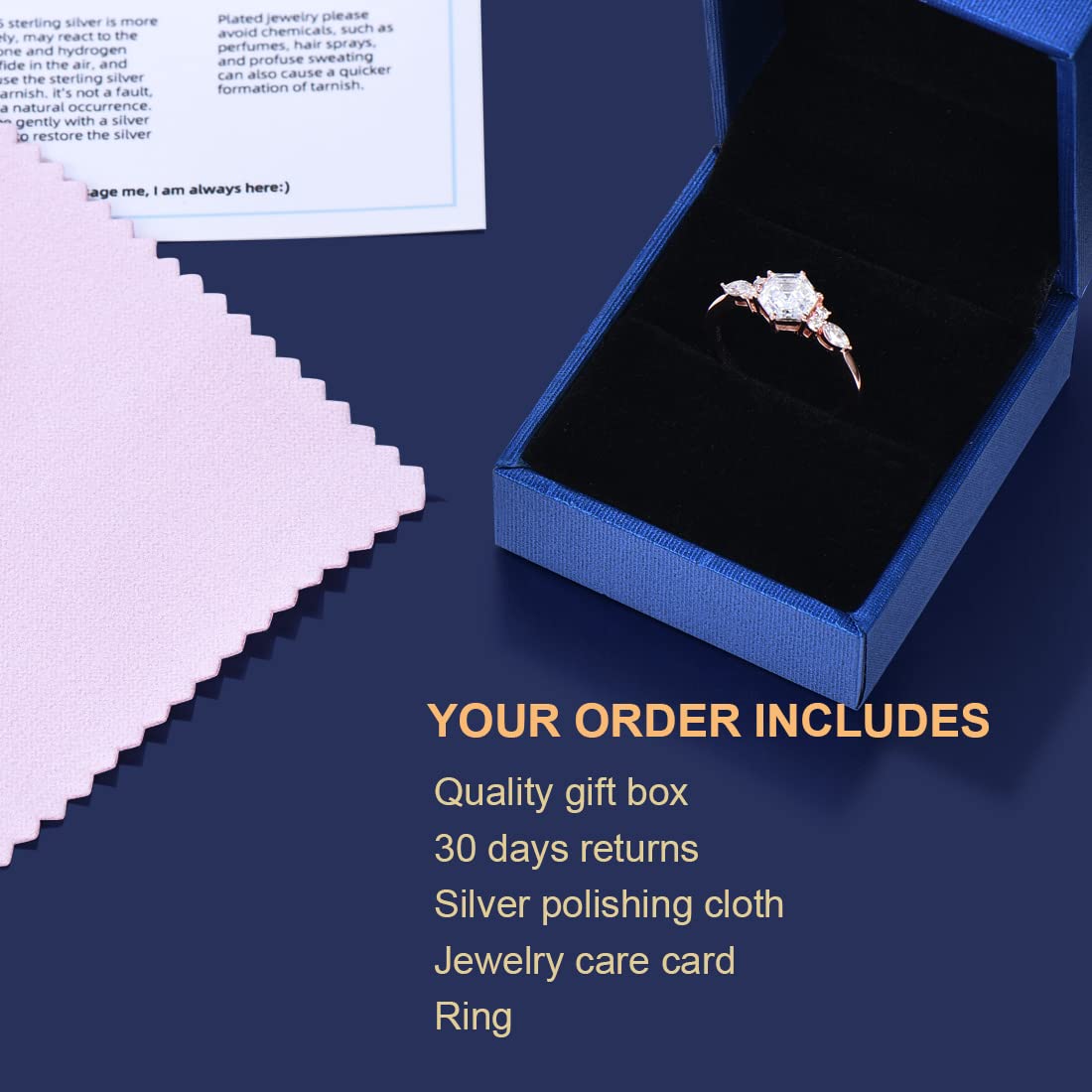 Sterling Silver Round Cut Sunstone Ring with Rose Gold Leaf - Orange Gemstone Engagement Ring for Women, Unique Handmade Birthday Jewelry Gift for Her, Size 4-10 with Gift Box | Perfect for Weddings, Anniversaries & Special Occasions