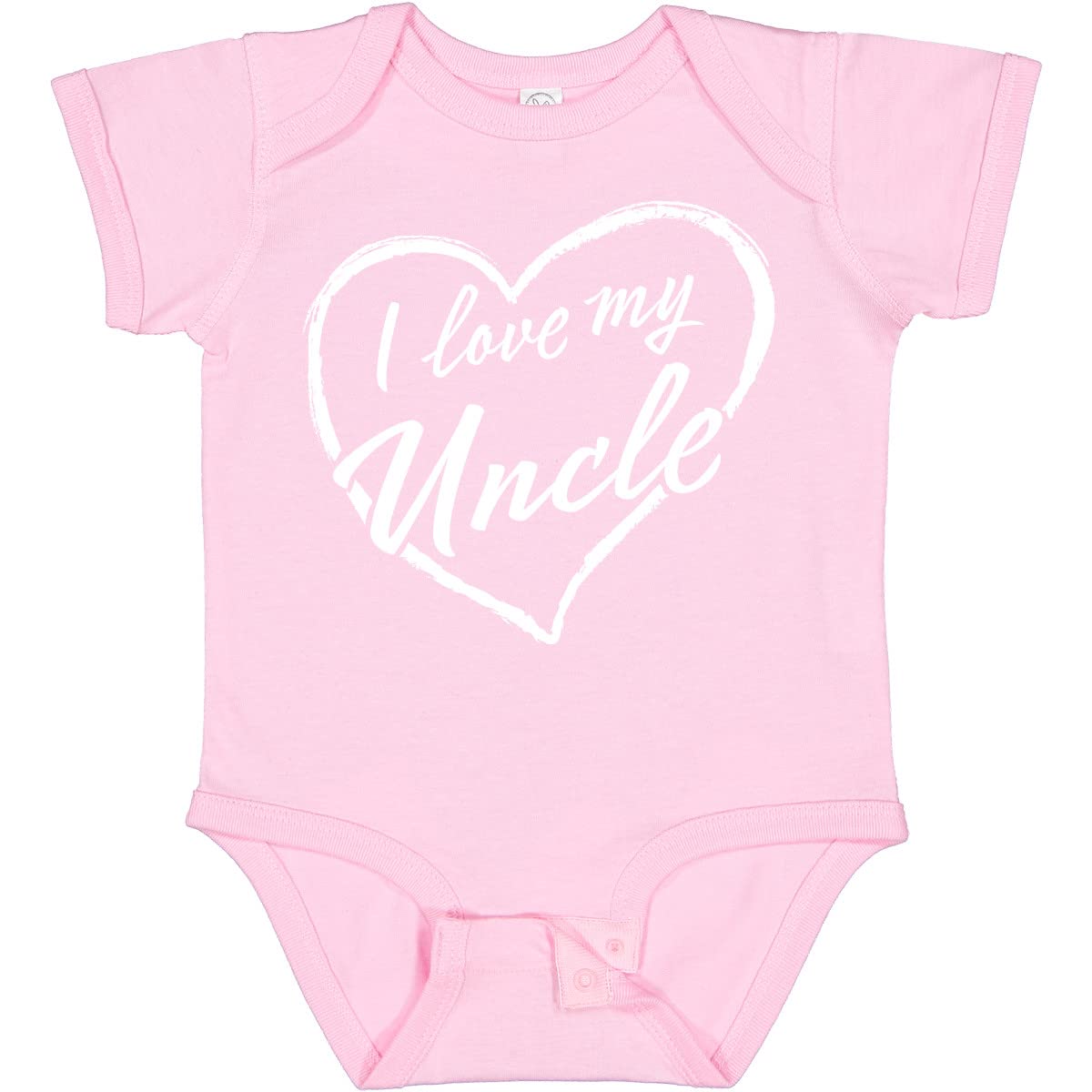 Inktastic I Love My Uncle White Chalk Heart Baby Bodysuit - Cute Infant Onesie for Family Gatherings & Photo Shoots