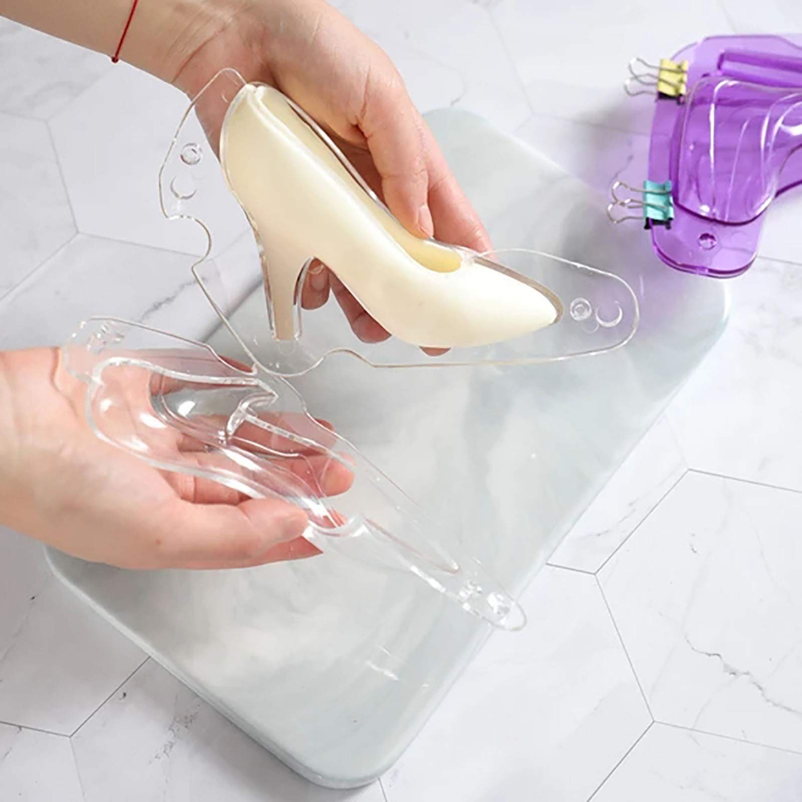 3D Silicone High Heel Shoe Chocolate Mold Set - DIY Fondant Cake Decorating Tool for Candy, Pastry & Dessert Making - Perfect for Birthday Parties, Wedding Cakes & Baking Supplies (Small Size)