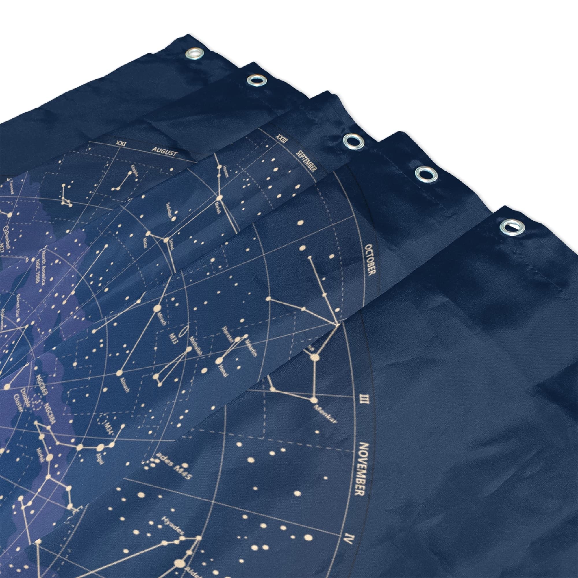 12 Constellations Shower Curtain - Cool Space Galaxy Design, Waterproof Polyester Fabric Bathroom Decor (72x72 inches) with 12 Hooks - Perfect for Home, Bridal, Men & Women - Ideal for Themed Bathrooms, Astronomy Lovers, and Unique Gift Ideas