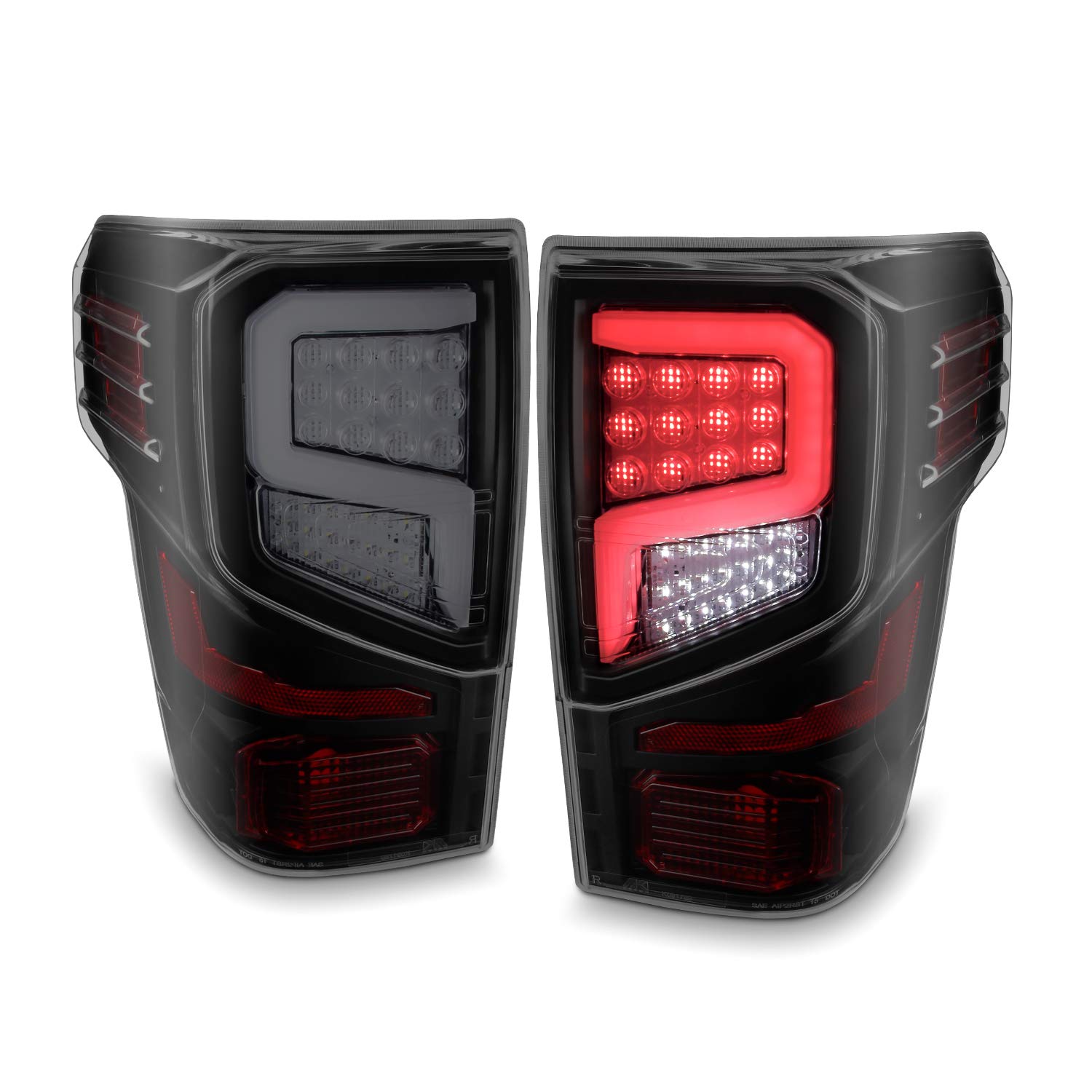 AKKON LED Tail Lights for 2016-2021 Nissan Titan - Black Housing Brake Lamp Assemblies - Upgrade Your Truck's Style & Safety at Night